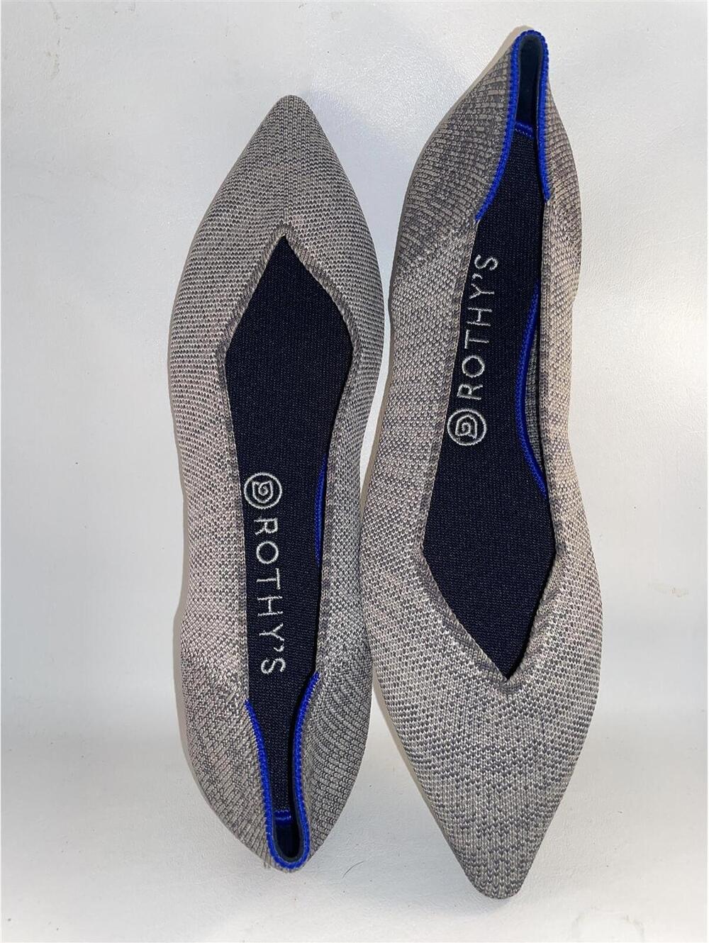 Rothy's Point Heather Gray Shoes Flats Loafers Size 11 New